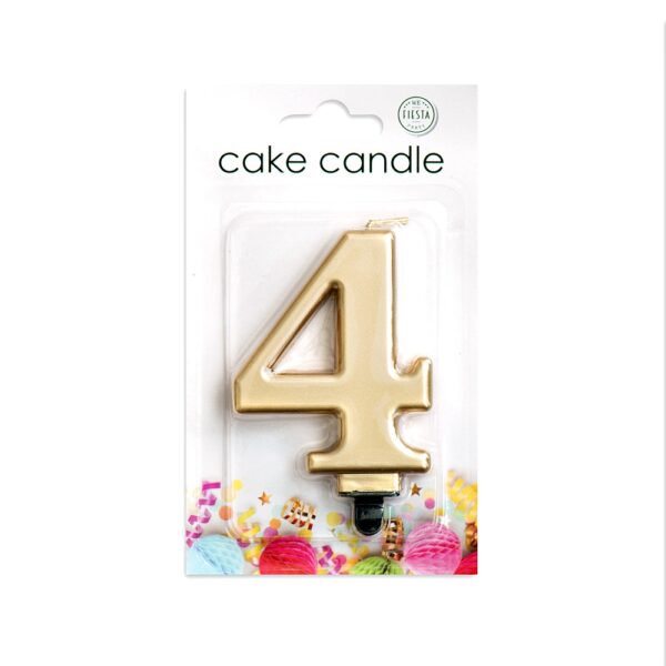 Cake candle metallic gold nr. 4 - Image 2