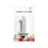 Cake candle metallic silver nr. 1 - Image 2