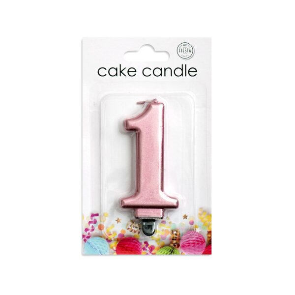 Cake candle metallic rose gold nr. 1 - Image 2