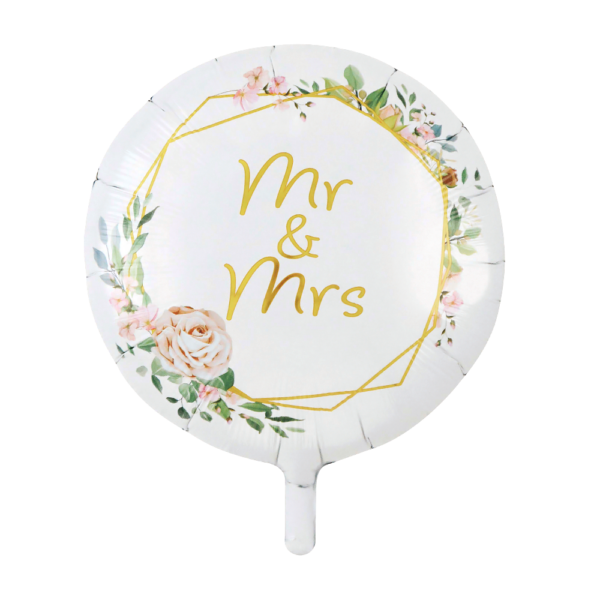 Foilballoon 18" round - 'Mr & Ms' flower