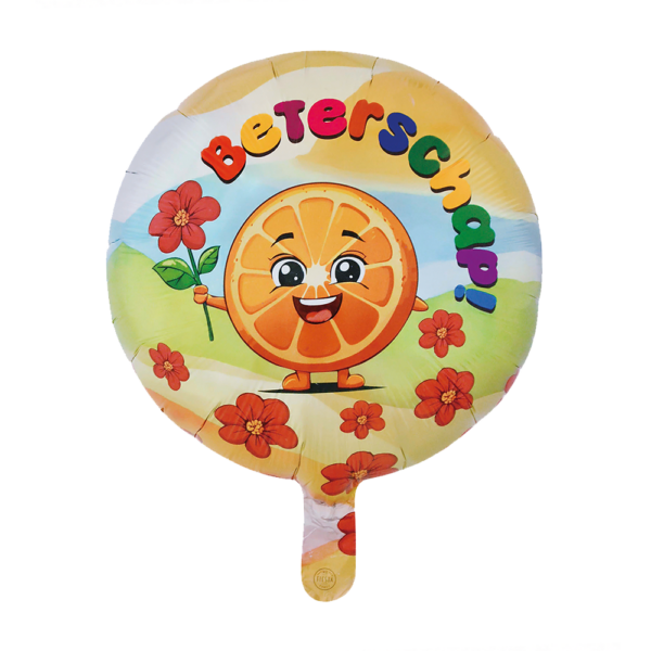 Foilballoon 18" round - 'Beterschap!'