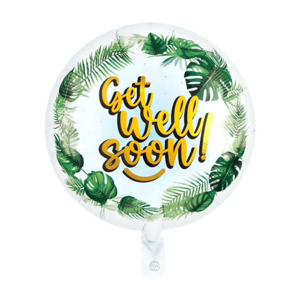 Foilballoon 18" round - 'Get Well Soon'
