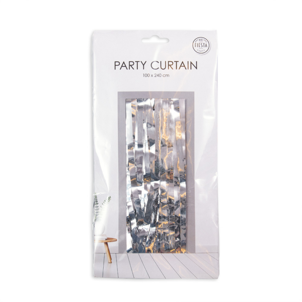 Party Curtain 100x240cm silver - Image 2