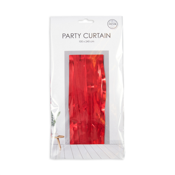Party Curtain 100x240cm red - Image 2
