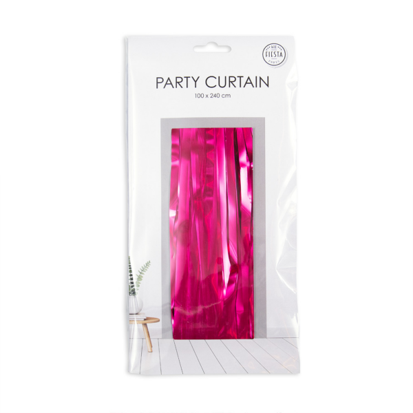 Party Curtain 100x240cm hot pink - Image 2