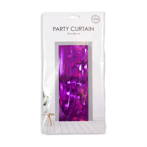 Party Curtain 100x240cm purple - Image 2
