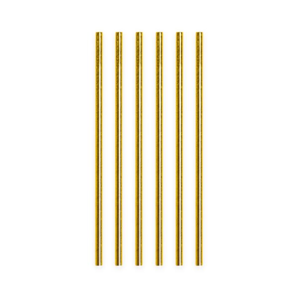 20  Paper straws 6mm x 197mm metallic gold - Image 2