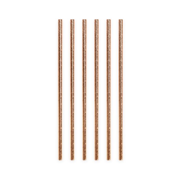 20  Paper straws 6mm x 197mm metallic Rose gold - Image 2