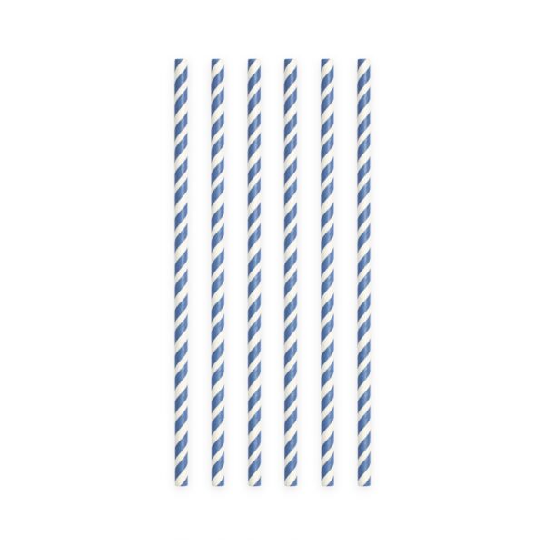 20  Paper straws 6mm x 197mm dark blue - Image 2