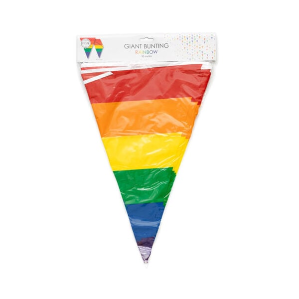 Giant bunting PE 10m rainbow size flags: 30x 45cm - Image 2