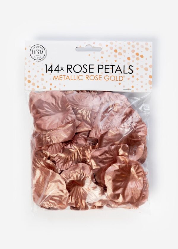 144 Rose petals metallic rose gold