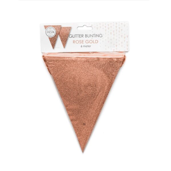 Bunting Glitter 6m rose gold flagsize 16x20cm - Image 2