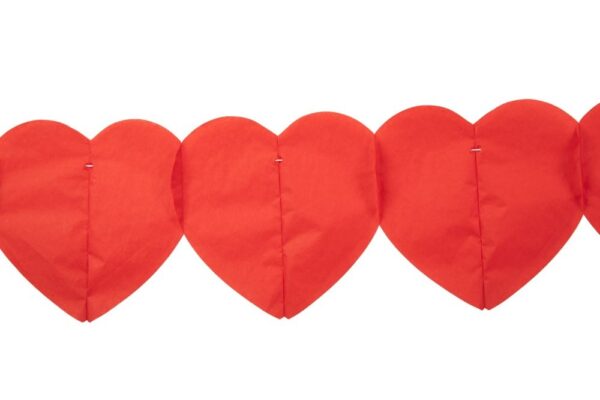 Paper Garland Heart Red 6m - Image 3