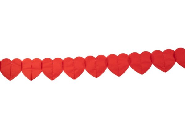 Paper Garland Heart Red 6m - Image 2