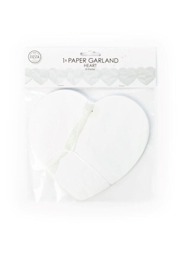 Paper Garland Heart White 6m