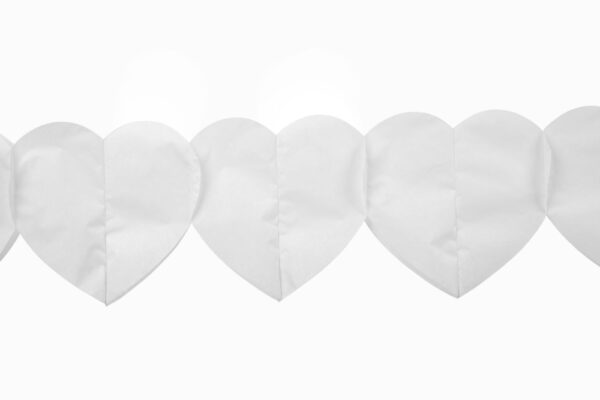 Paper Garland Heart White 6m - Image 3