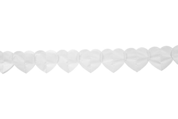 Paper Garland Heart White 6m - Image 2