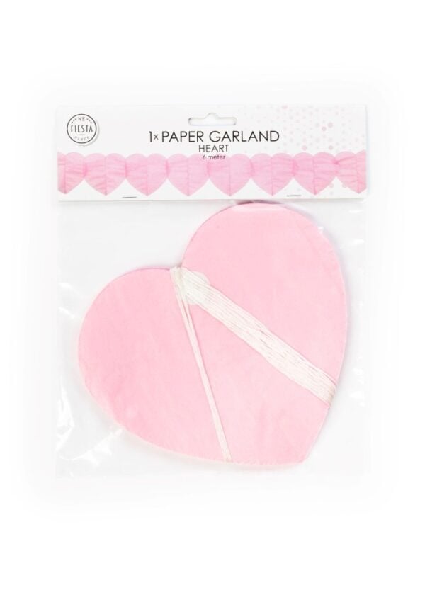 Paper Garland Heart Baby Pink 6m