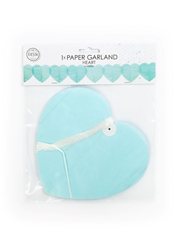 Paper Garland Heart Baby Blue 6m