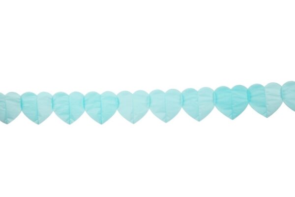 Paper Garland Heart Baby Blue 6m - Image 2