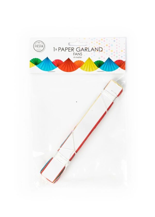 Paper Garland Fans Multicolor 4m