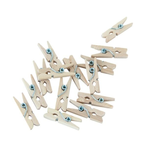 24 Mini pegs wood natural - Image 2