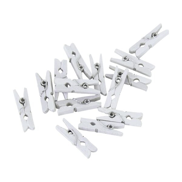 24 Mini pegs wood white - Image 2