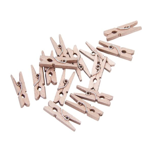 24 Mini pegs wood rose gold - Image 2