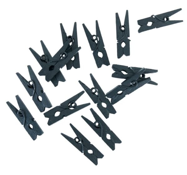 24 Mini pegs wood black - Image 2
