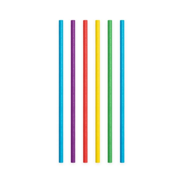 20  Paper straws 6mm x 197mm uni mixed - Image 2