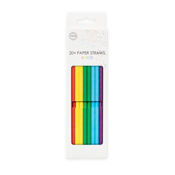 20  Paper straws 6mm x 197mm uni mixed