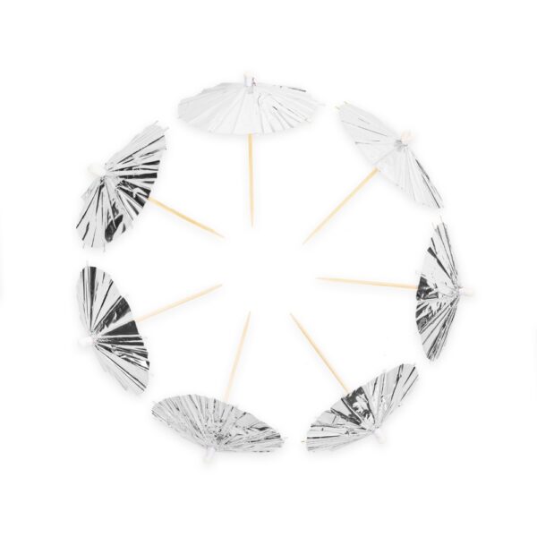 10 Parasol picks metallic silver - Image 2