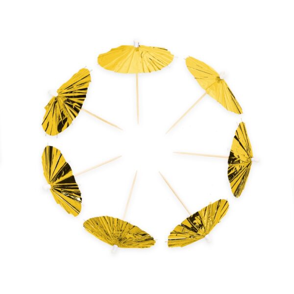 10 Parasol picks metallic gold - Image 3