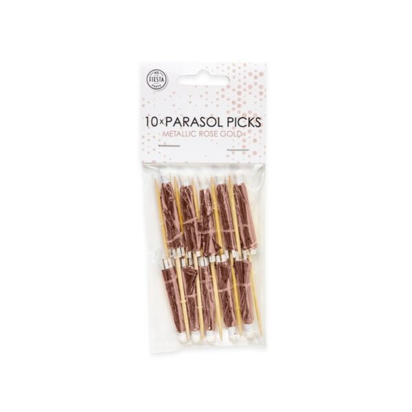 10 Parasol picks metallic rose gold - Image 3