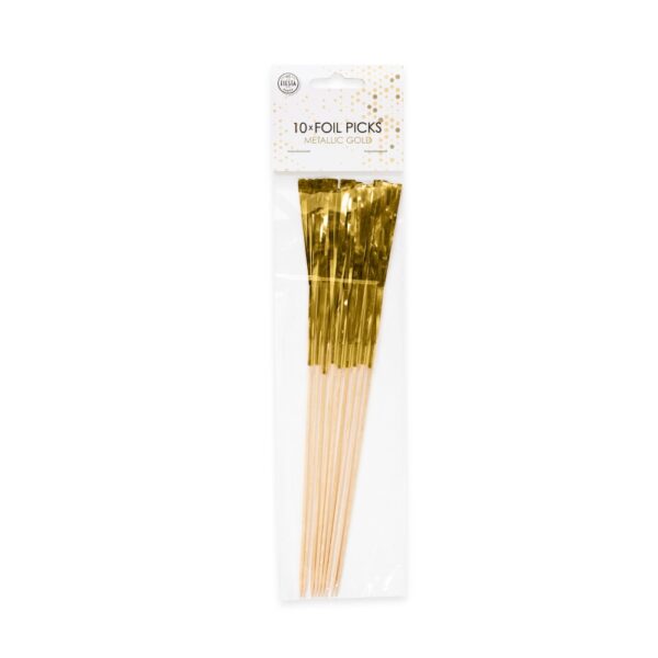 10 Foil picks gold 24cm - Image 2