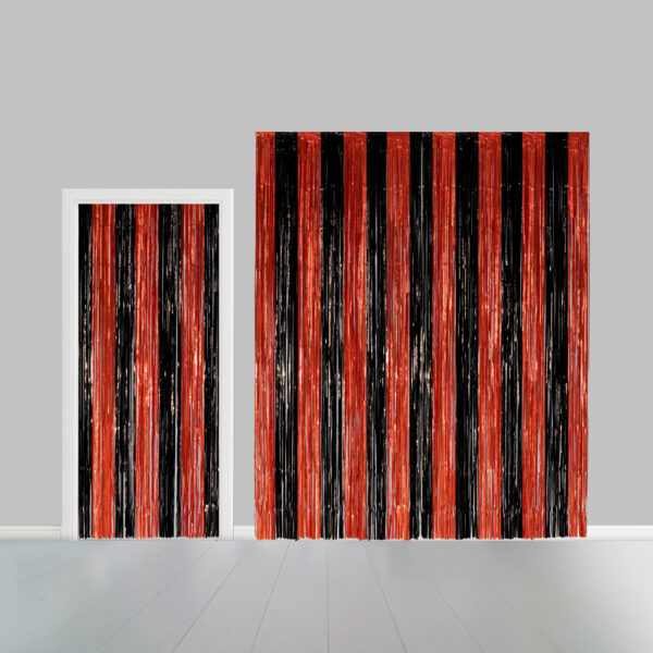 Party Curtain 100x240cm black/orange