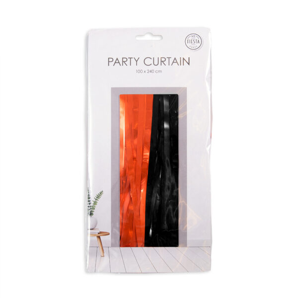 Party Curtain 100x240cm black/orange - Image 2