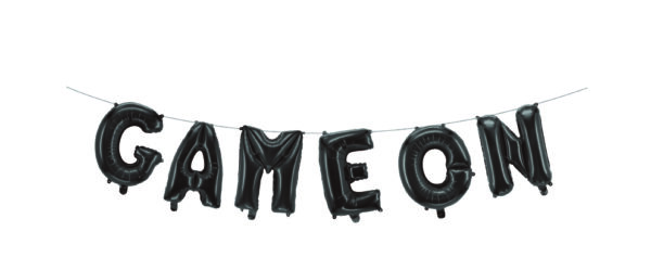 Foilballoon word 16" 'GAME ON' black - Gaming