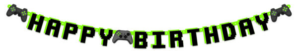 Letterbanner Happy Birthday - Gaming
