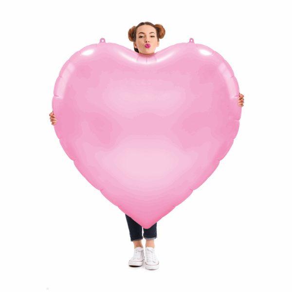 Foilballoon heartshape XXL - 62" pink