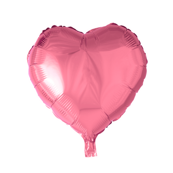 Foilballoon heartshape 18'' pink  singlepacked