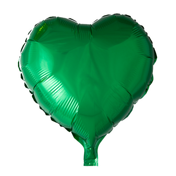 Foilballoon heartshape 18'' green  bulkpacked