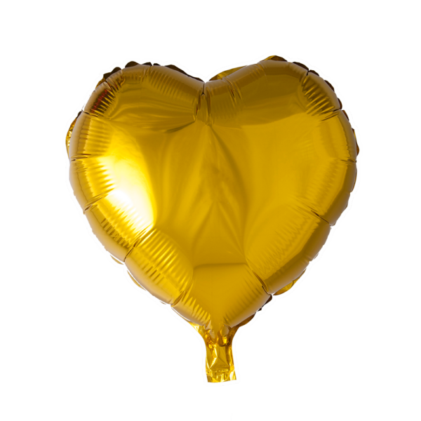 Foilballoon heartshape 18'' gold  singlepacked