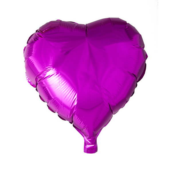 Foilballoon heartshape 18'' hot pink  bulkpacked