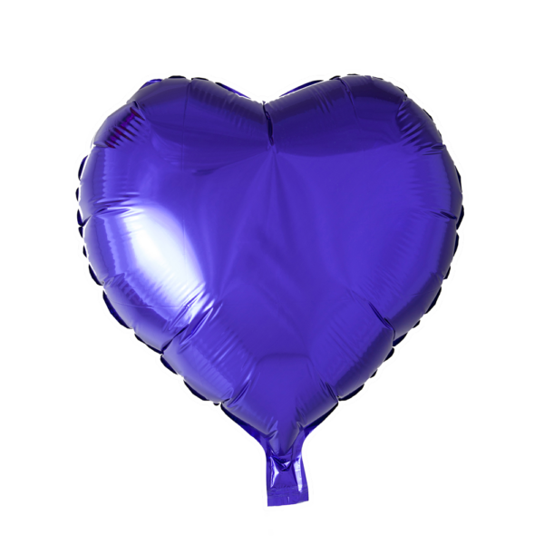 Foilballoon heartshape 18'' purple  bulkpacked