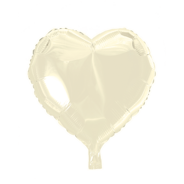 Foilballoon heartshape 18'' ivory  bulkpacked