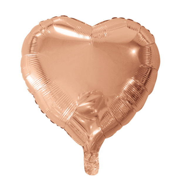 Foilballoon heartshape 18'' rose gold singlepacked