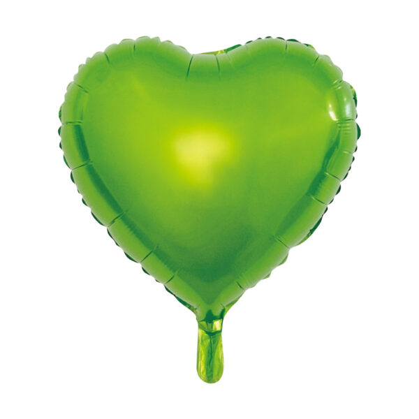Foilballoon heartshape 18'' light green bulkpacked