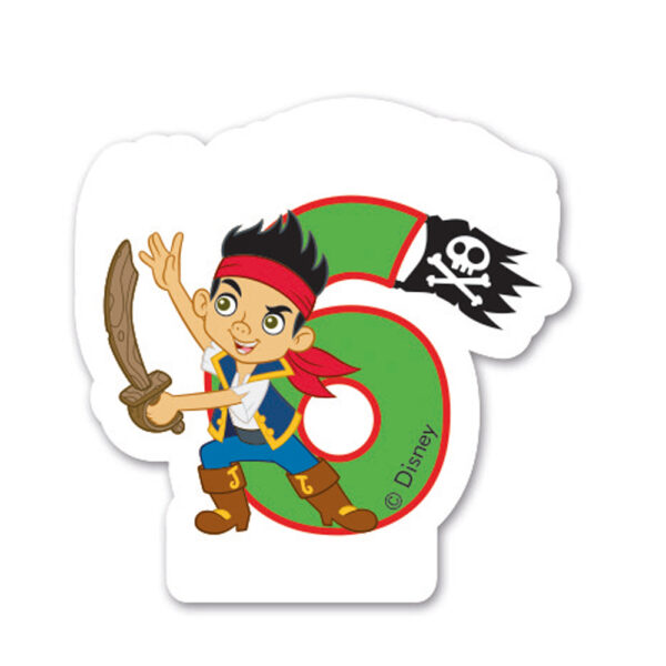 Cake candle Birthday nr. 6 - Captain Jake