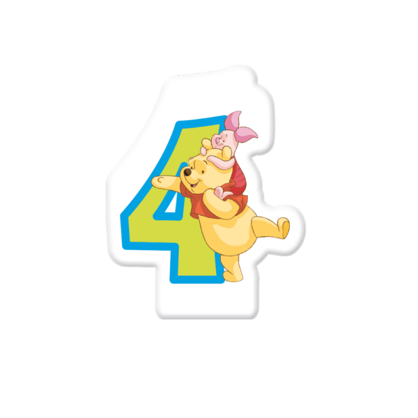 Cake candle Birthday nr. 4  - Winnie Alphabet